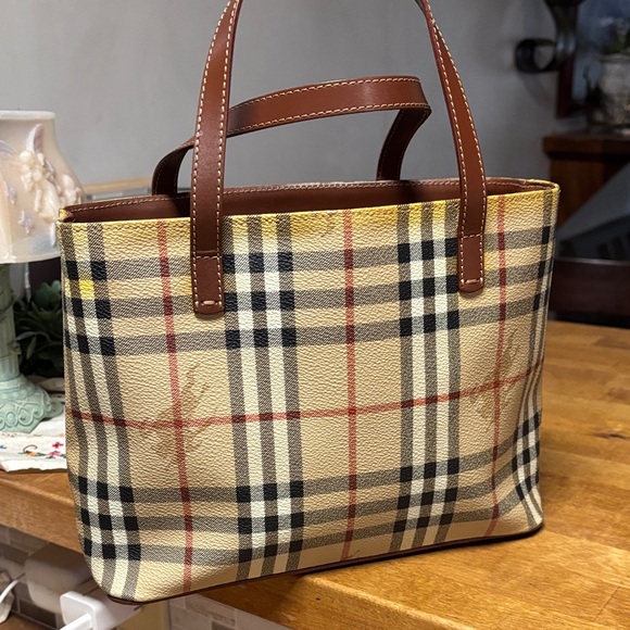 Burberry Beige and Brown Plaid Satchel - Picture 3 of 15